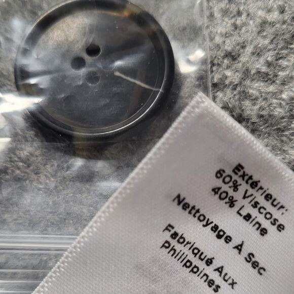 Talbots Light Gray Boiled Wool One Button Blazer Plus Size 18WP NWOT Minimalist - Picture 8 of 8